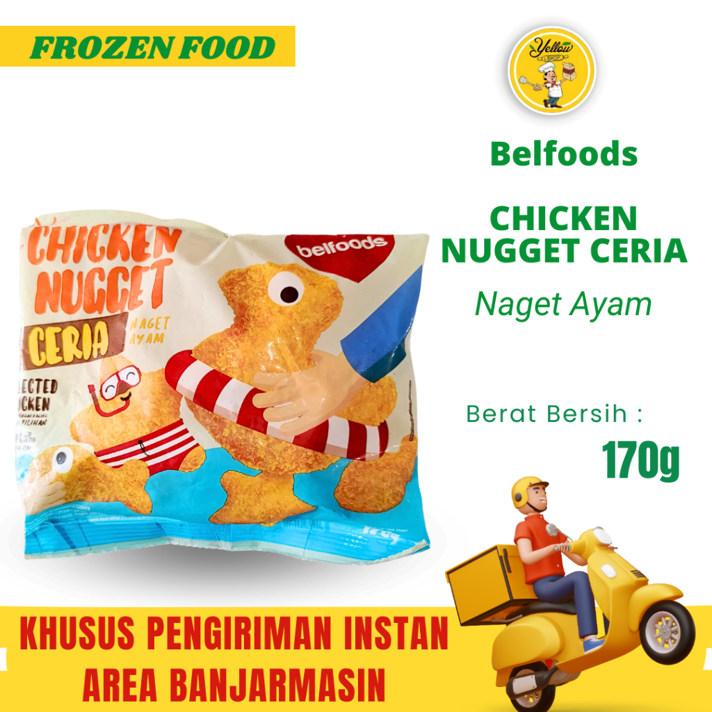 

BELFOODS CHICKEN NUGGET CERIA 170GR / NUGGET AYAM FROZEN FOOD