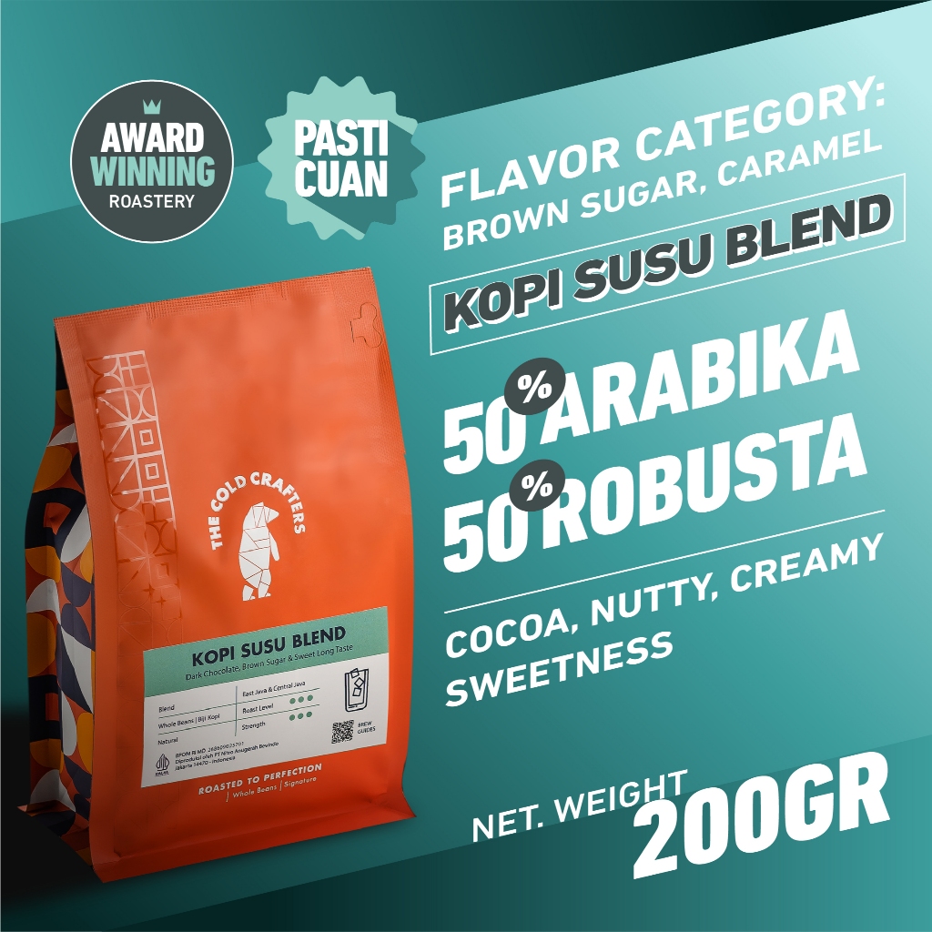 

Kopi Susu Espresso Blend 200gr Arabica 50% Robusta 50% Minuman Kekinian Biji Bubuk Arabica 50% Robusta 50% Roasted Coffee Beans Biji Kopi Bubuk - 200 gram,