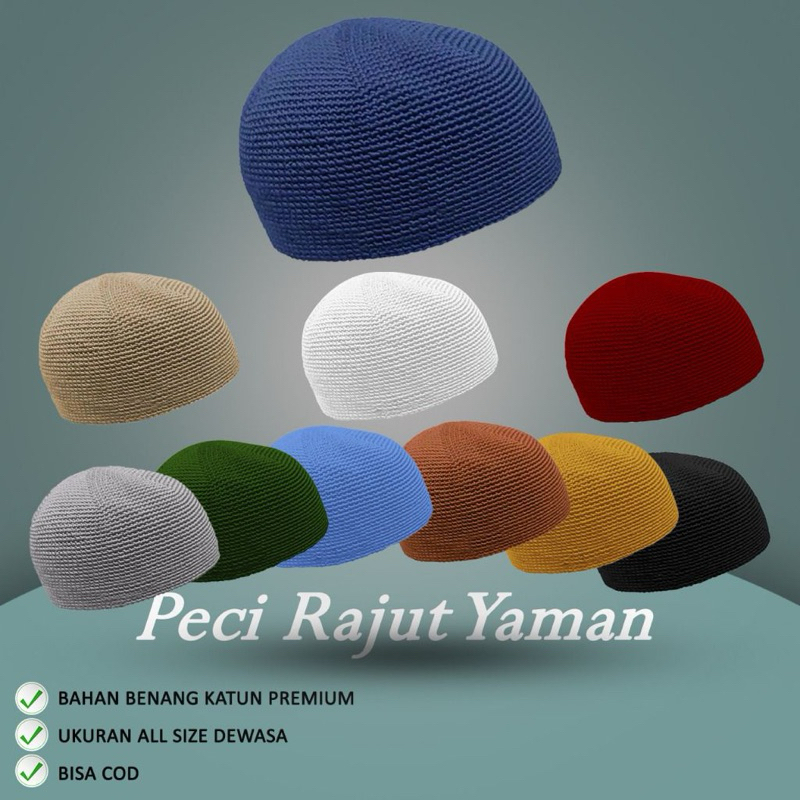 PECI RAJUT PREMIUM YAMAN | KOPIAH RAJUT YAMAN | PECI RAJUT PREMIUM