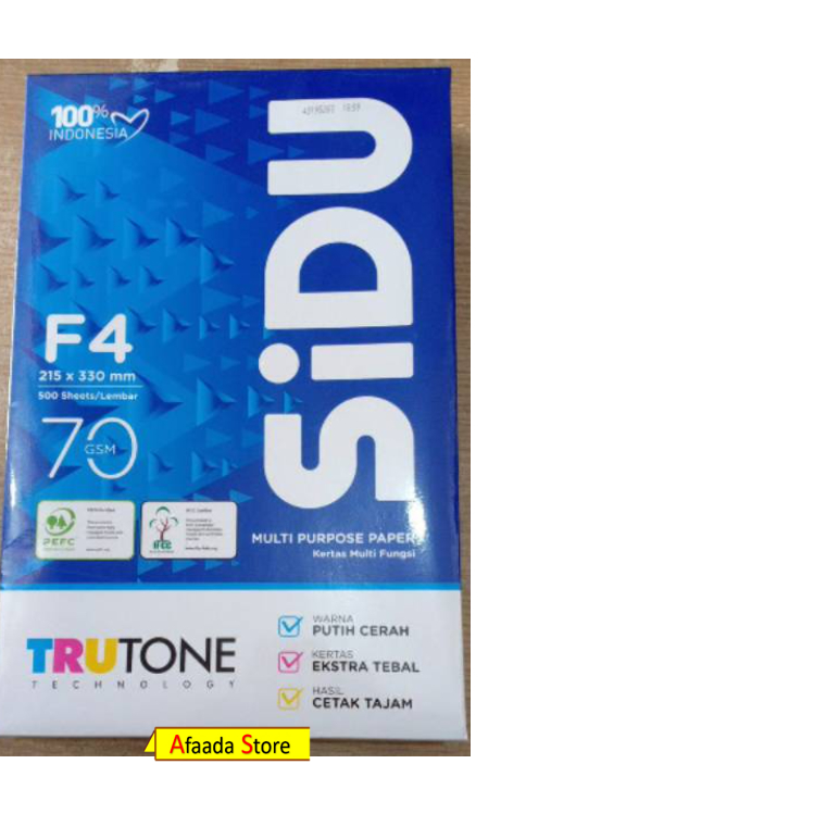 

Kertas HVS SIDU F4 / Folio 70 Gsm 1 Rim