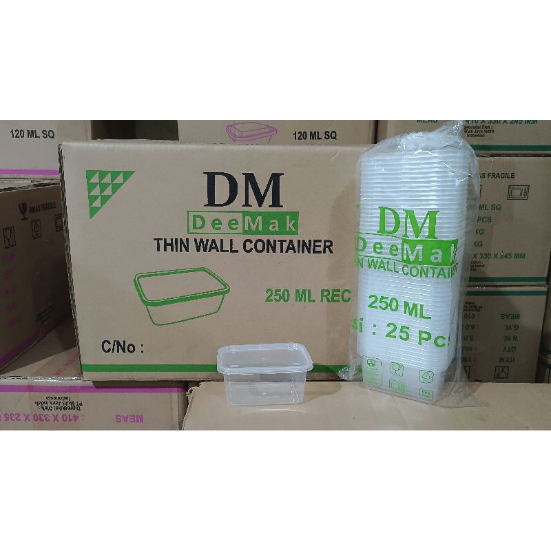 THINWALL DM 250ML REC/ THINWALL KOTAK 250ML REC ISI 25 PCS