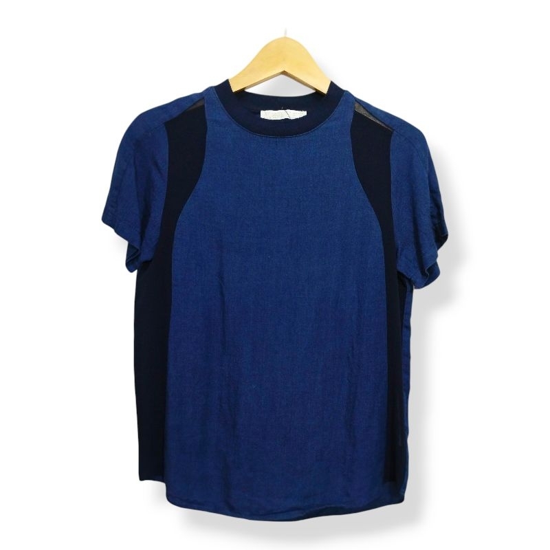 ZARA BASIC SOFT DENIM LENGAN PENDEK ATASAN CASUAL SKU 258