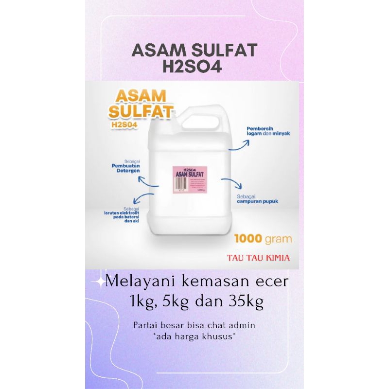 Bahan pupuk H2SO4 1kg, 5kg, 35kg