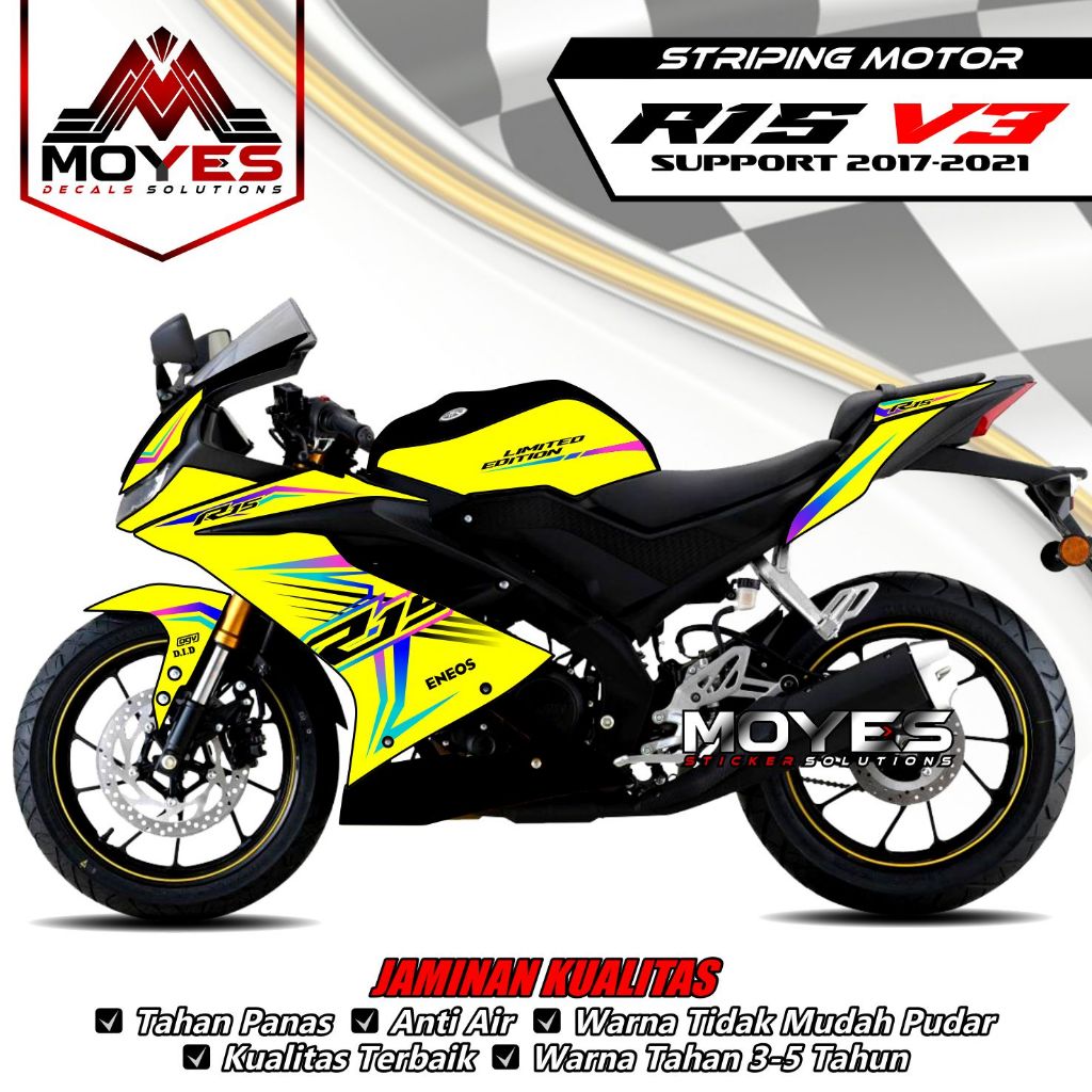 Striping R15 V3 - Decal R15 V3 - Stiker R15 V3 - Decal Stiker R15 V3 2017-2021 List Bunglon