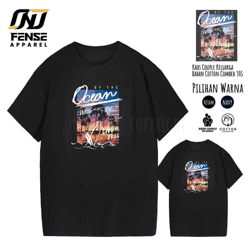 ONDFENSE APPAREL | KAOS COUPLE ANAK DAN AYAH IBU KARAKTER OCEAN BEACH | KAOS PREMIUM | KAOS DISTRO |