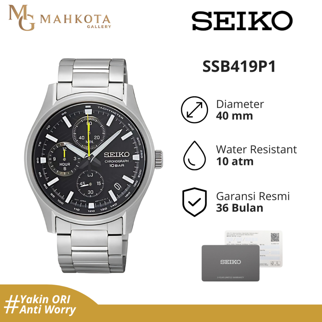 Jam Tangan Pria SEIKO SSB419P1 Chronograph Original Bergaransi Palembang