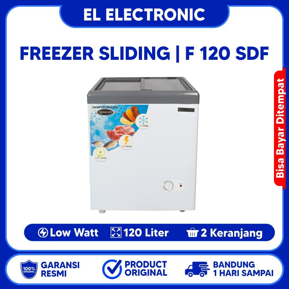 CHEST FREEZER Frigigate CF-120SDF 100Liter Sliding Door Frozen Food Kulkas Makanan