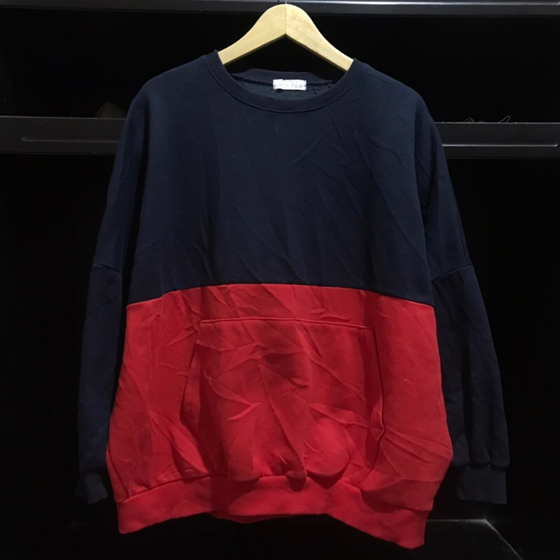 sweatshirt crewneck oversize wanita 2tone alkong 2nd