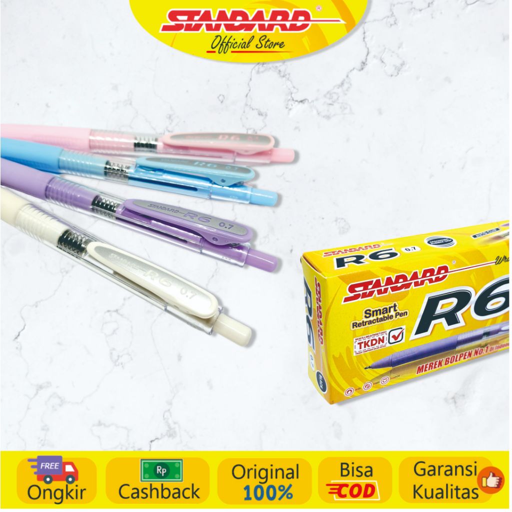 Standard - Pulpen R6 ( Alat Tulis / Pen / Ballpoint / Pena )