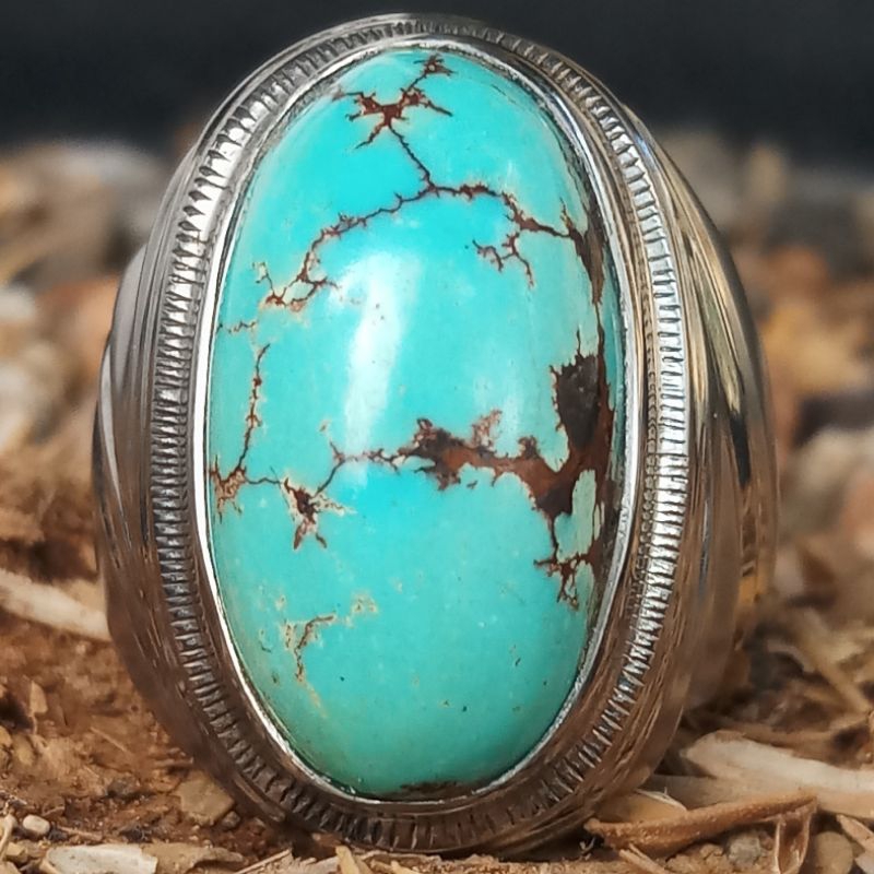 Batu Akik Pirus Mesir Biru Telur Asin Antik Langka Bersertifikat Original Natural 100% Asli Alam