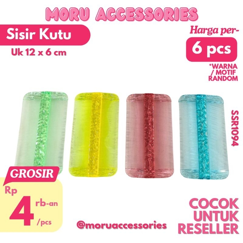 [ ISI 6 PCS ] SISIR KUTU PLASTIK (12 x 6 cm) WARNA BENING POLOS BAGUS MURAH GROSIR SOUVENIR
