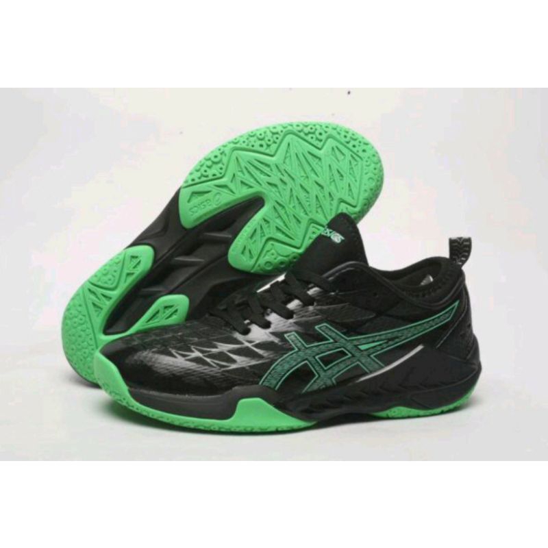 Asics Blash FF 3 Black Green | Sepatu Sneakers Pria Olahraga volly Tennis Badminton import Quality