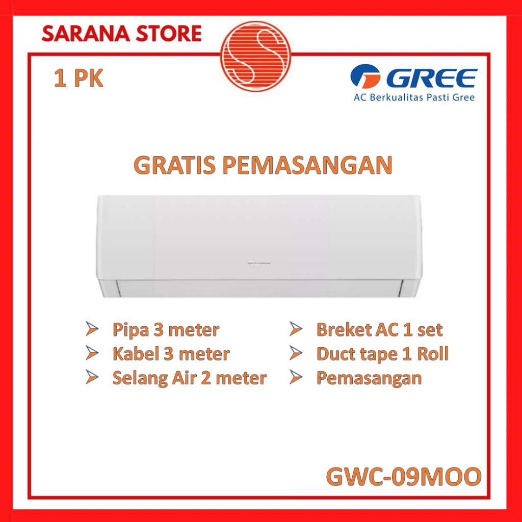 GREE AC 1 PK STANDARD GWC-09MOO5 1 PK GWC09MOO5 09MOO 09MOO5