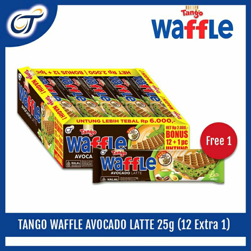 

Tango Waffle Avocado latte 1 box isi 12 pc+1pc @25g