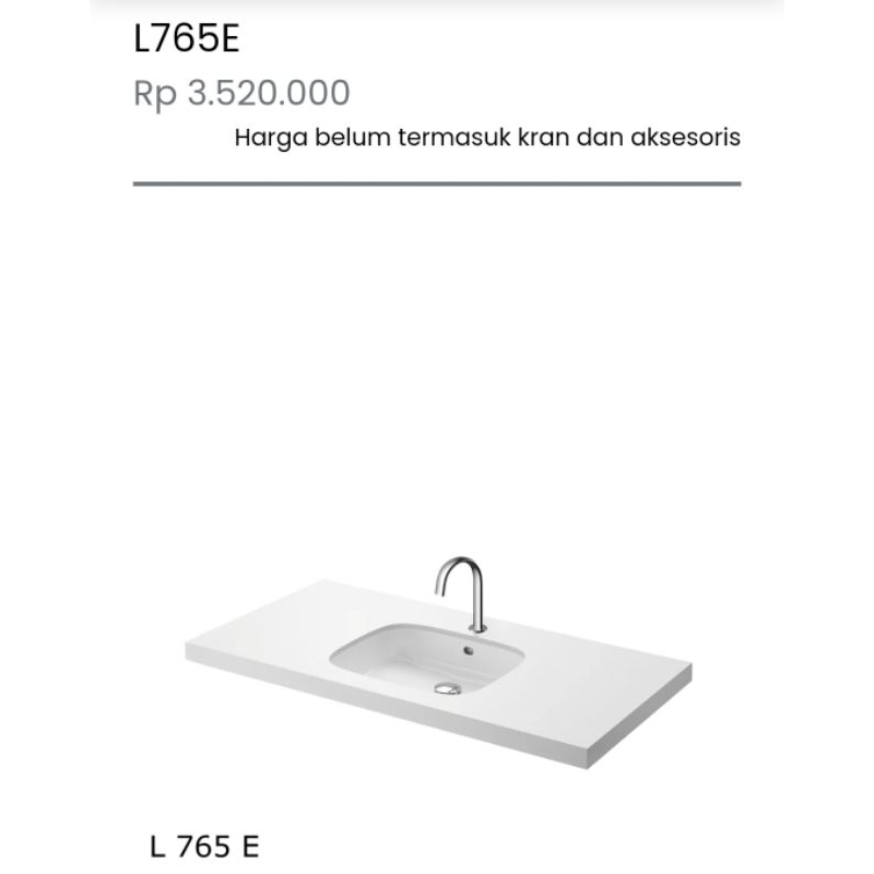WASTAFEL CUCI TANGAN TOTO  Under Counter Lavatory Kualitas 1 Grade A L765E