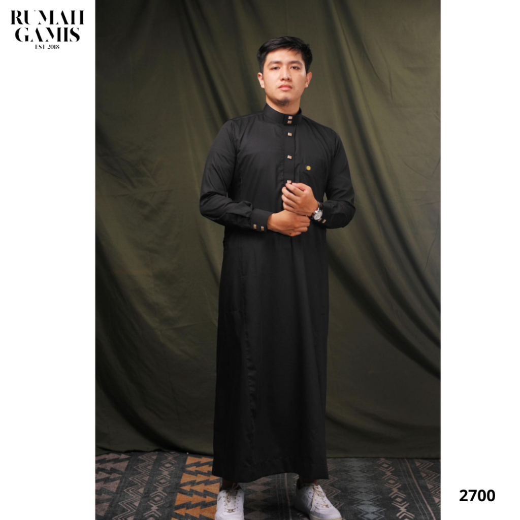 Ruga Jubah Gamis Pria Slim Fit Lengan Panjang