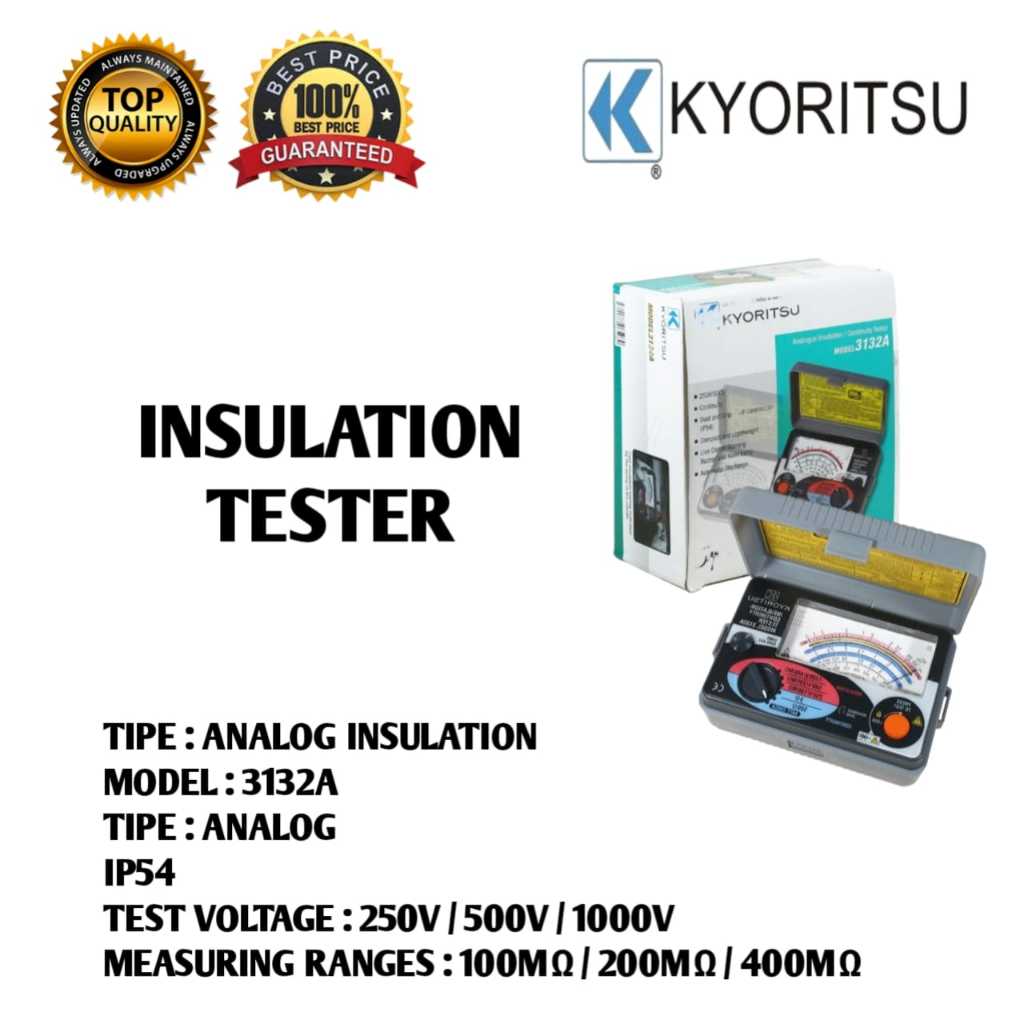 Analog Insulation Tester Kyoritsu 3132A Megger Kyoritsu 3132A KYORITSU 3123A 3123 A 1000V HIGH VOLTA