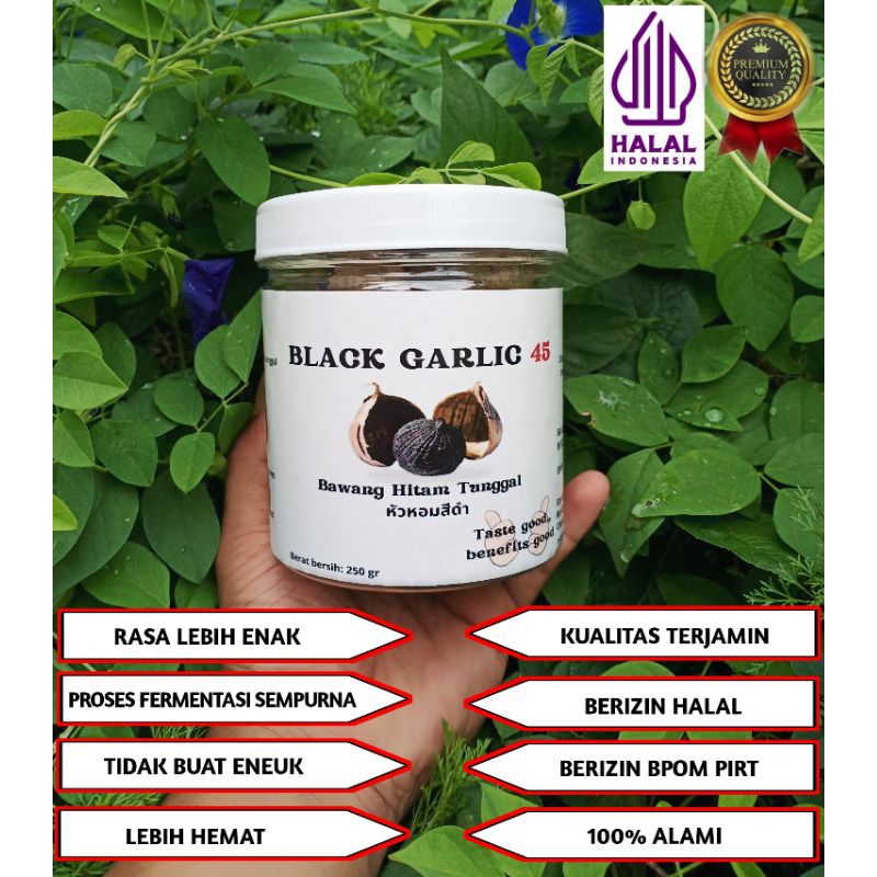 

Black Garlic Tunggal 250g Bawang Hitam Tunggal Herbal Untuk Kesehatan Bawang Solo / Lanang