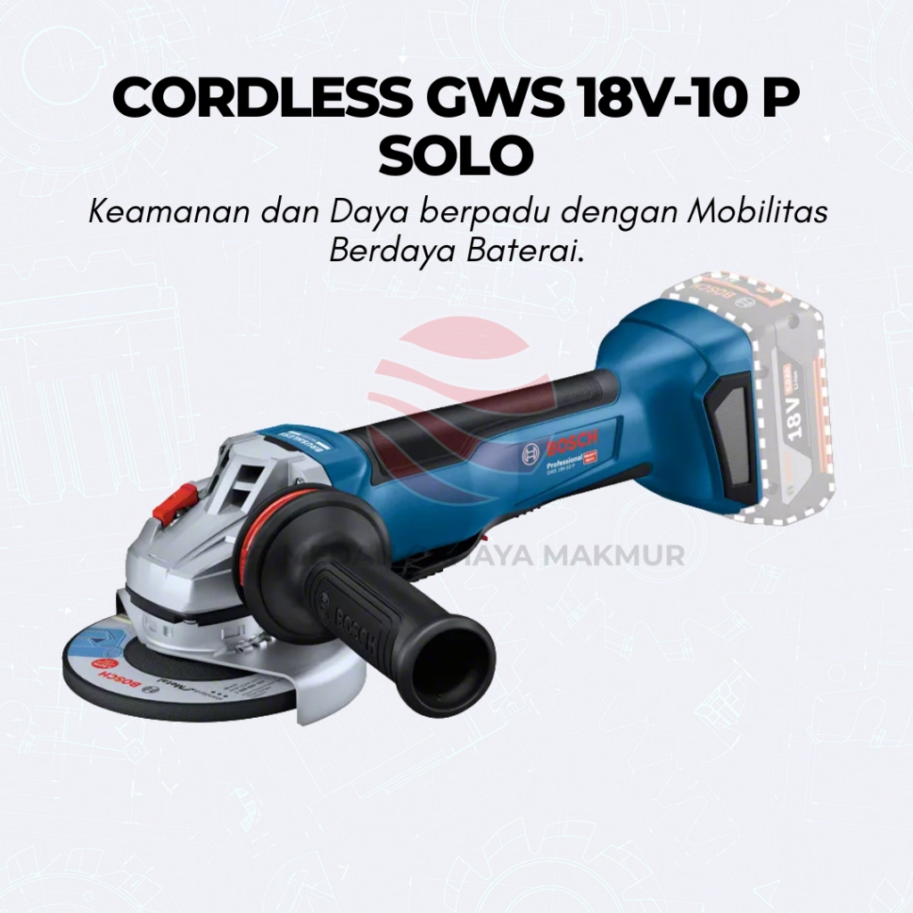 BOSCH GWS 18V-10P / Gerinda Tangan Baterai 18V