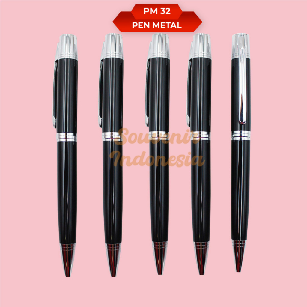 

Pen Metal Pulpen Stainless Bisa Custom Logo/Nama PM 32