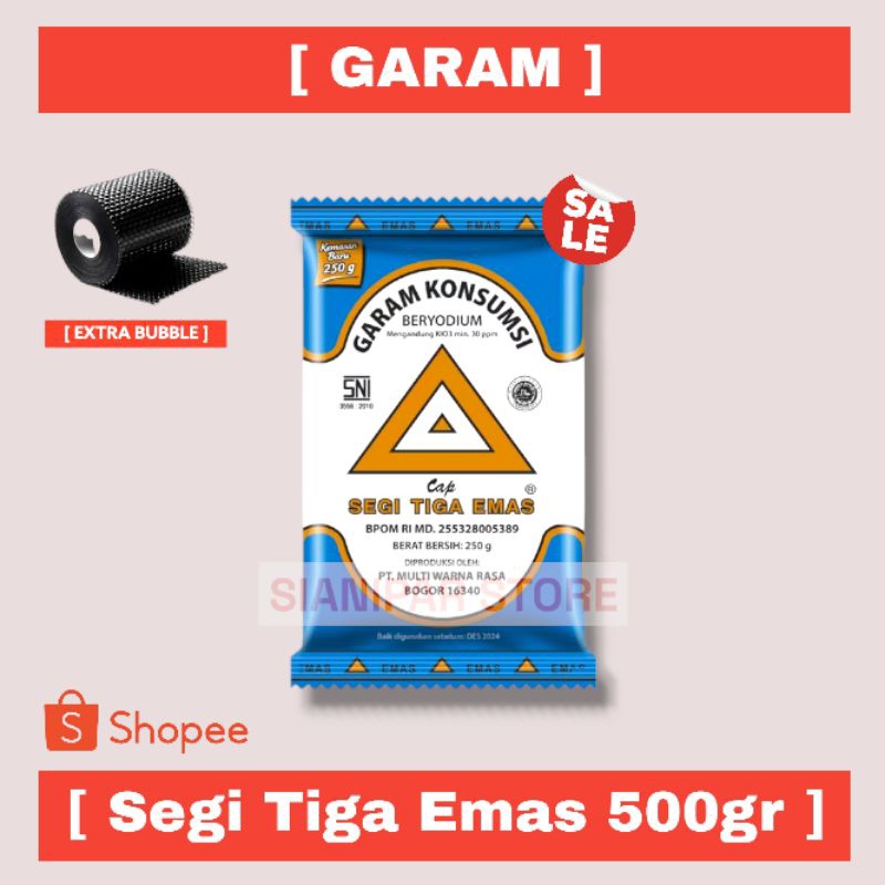 

SEGI TIGA EMAS Garam Beryodium Pck 250g 500g [ Gratis Pengemasan Dengan Bubble Wrap ]