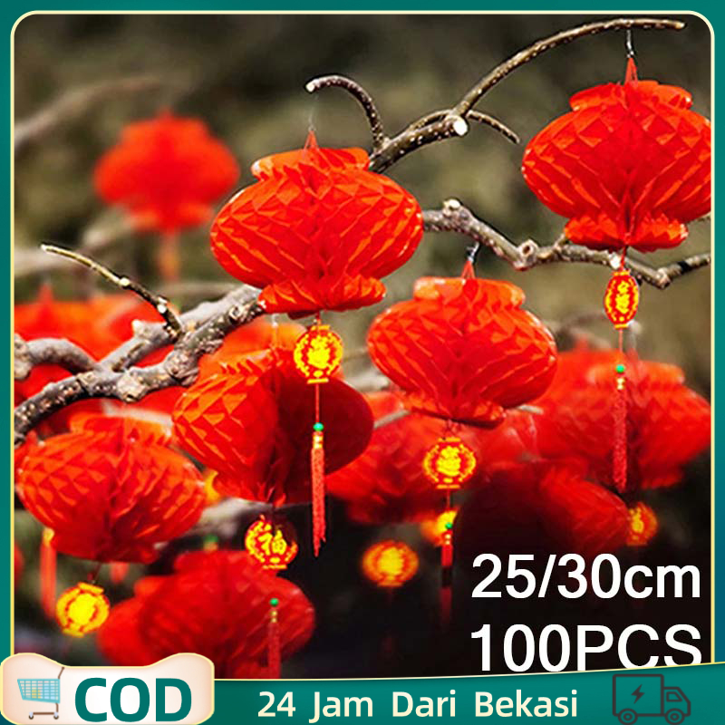 10pcs Lampion Imlek Lampion Nanas Lampion China Gantung Lampion Gantung Imlek