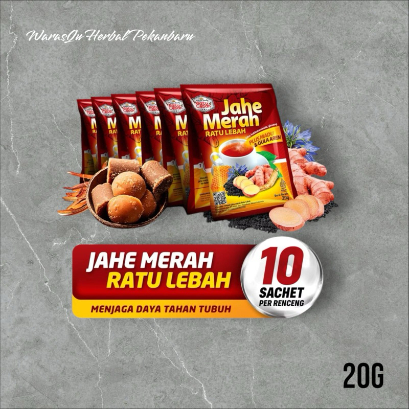 

JAHE MERAH RATU LEBAH SUPER PLUS MADU DAN GULA AREN SACHET