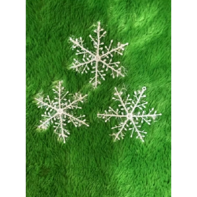 Hiasan Pohon Natal Salju Snowflake Aksesoris Gantungan Salju