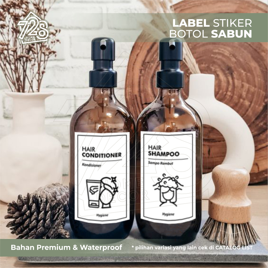 Label Stiker Botol Sabun Best Seller, Anti Air - Waterproof, Desain Hitam Putih Estetik / Stiker Bot