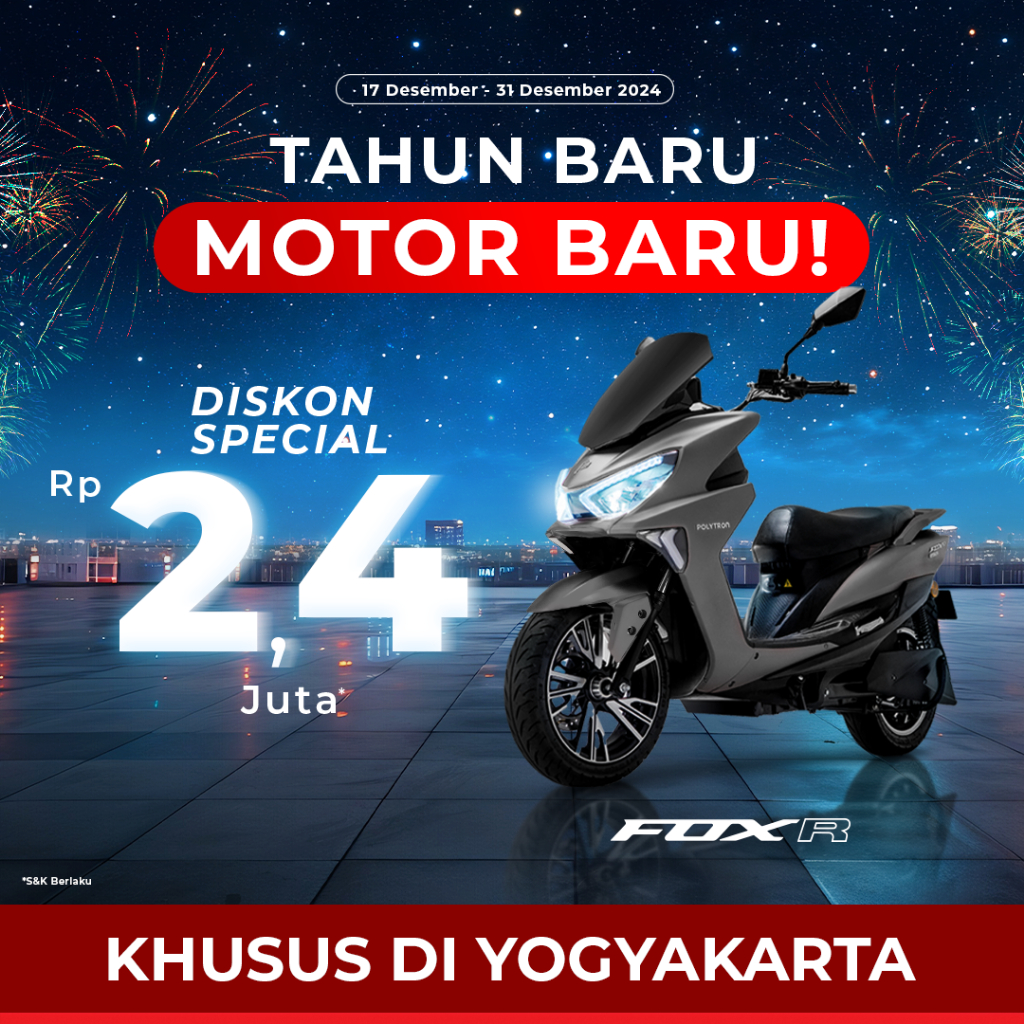 POLYTRON Fox S Sepeda Motor Listrik - OTR Yogyakarta - Klaten - Solo - Purwokerto