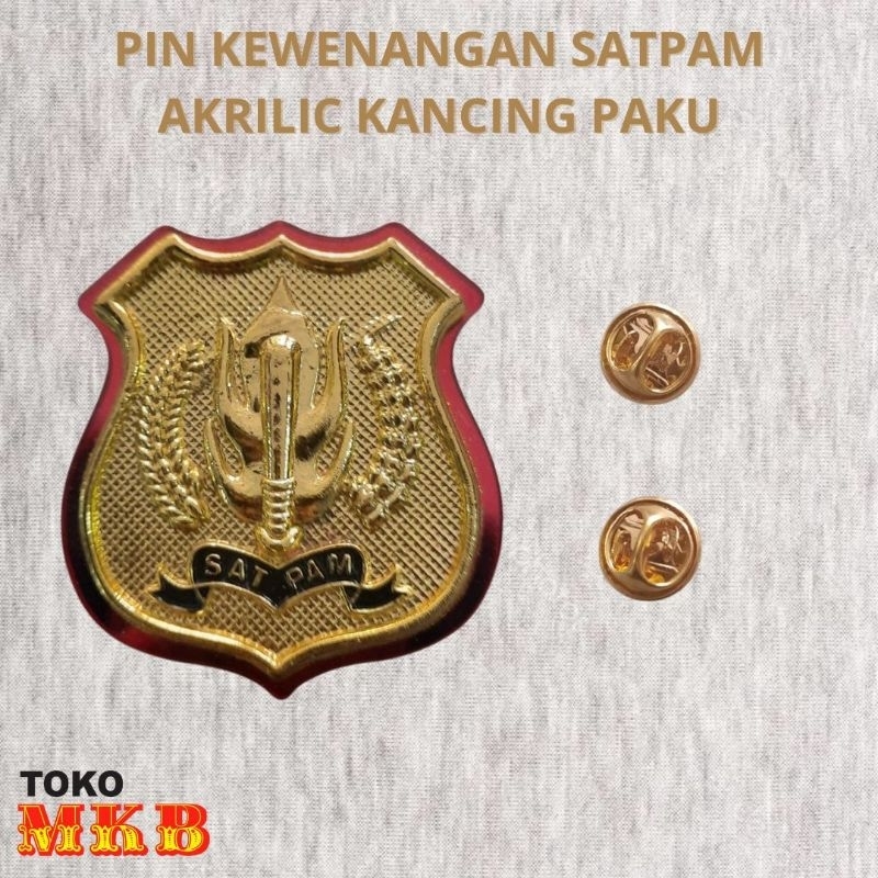 PIN KEWENANGAN SATPAM AKRILIC GOLD