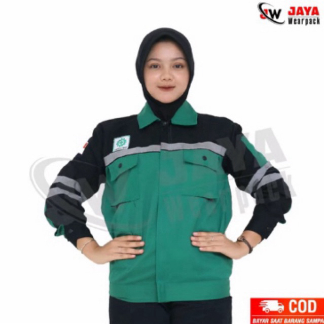 ATASAN WEARPACK SAFETY WARNA HIJAU KOMBINASI HITAM