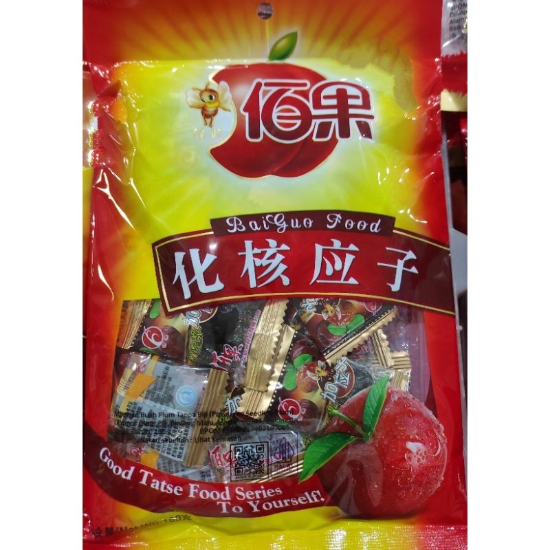 

Baiguo food manisan buah Imlek plum tanpa biji seedless ing ce 180gr ti