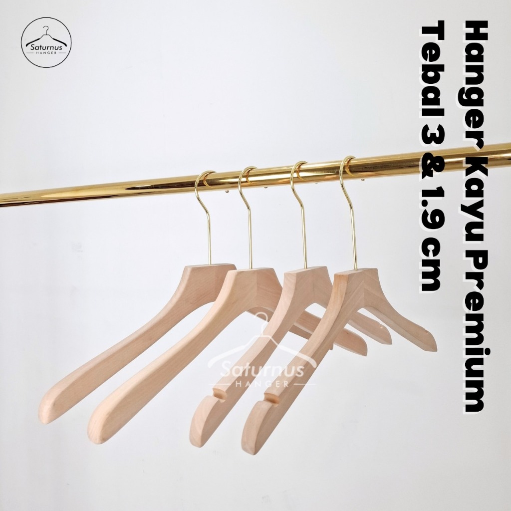 Hanger Kayu Hook Gold Hanger Korea Hanger Premium Gantungan Baju Distro Hook Emas Gold (BH)