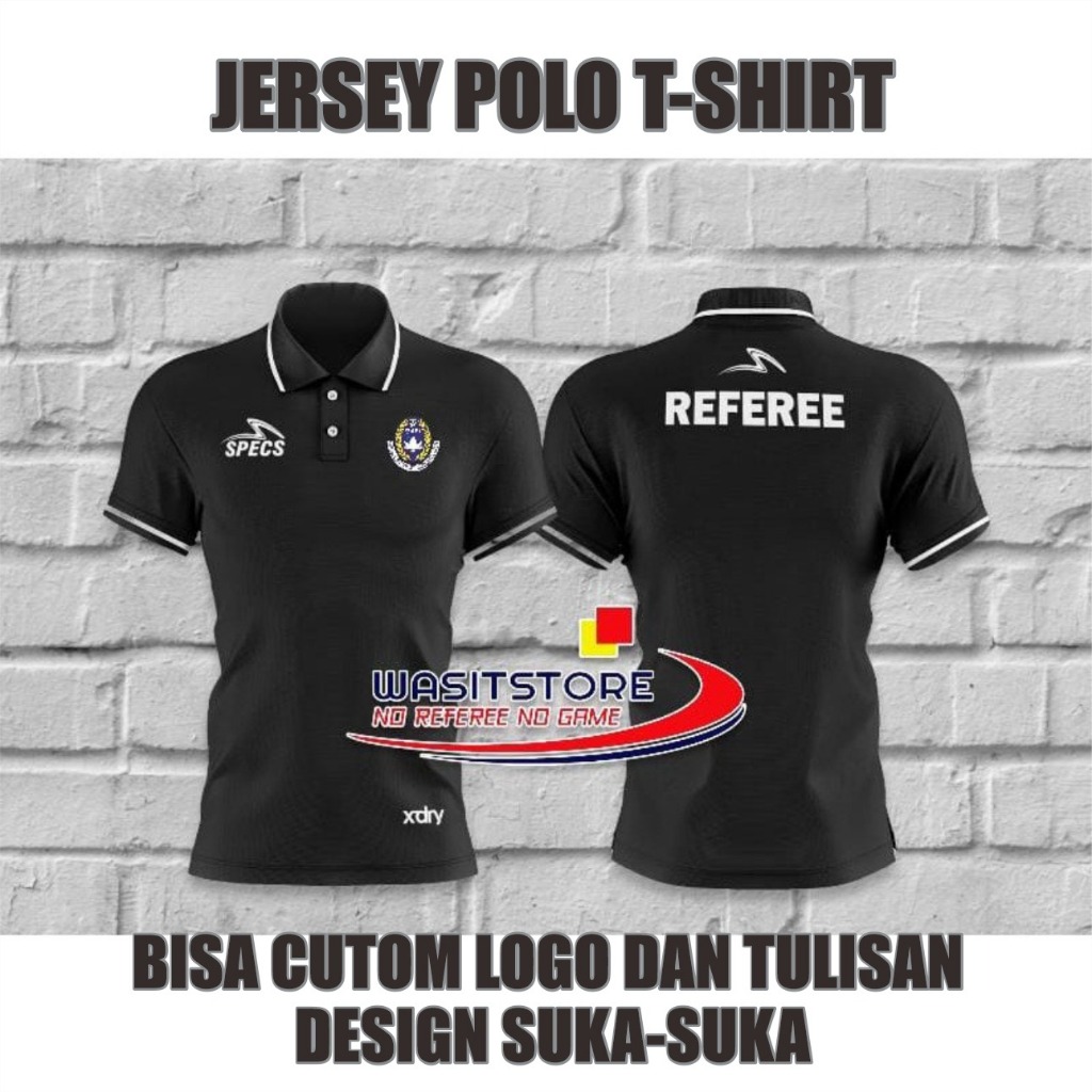 JERSEY KERAH POLO T-SHIRT CUSTOM / BAJU WANGKI HARIAN WASIT SPCS - PSSI - REFEREE - MATCH COMMISIONE