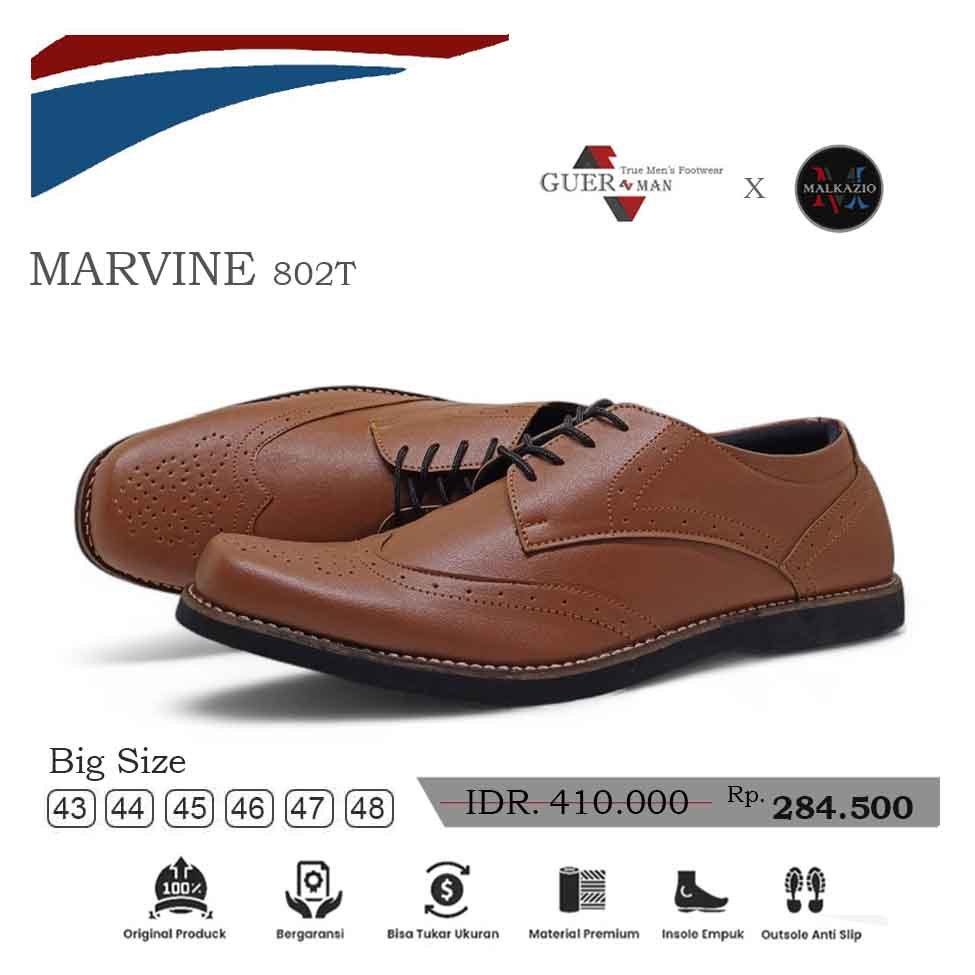 Sepatu Pantofel Pria Marvine 802T Oxford Tan - Big Size 44 45 46 47 48