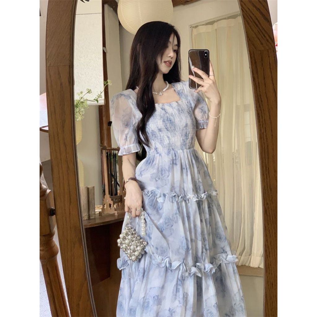 Paling DICARI EMITA BLOOM baju flowy midi dress pantai panjang bunga bunga wanita floral dress