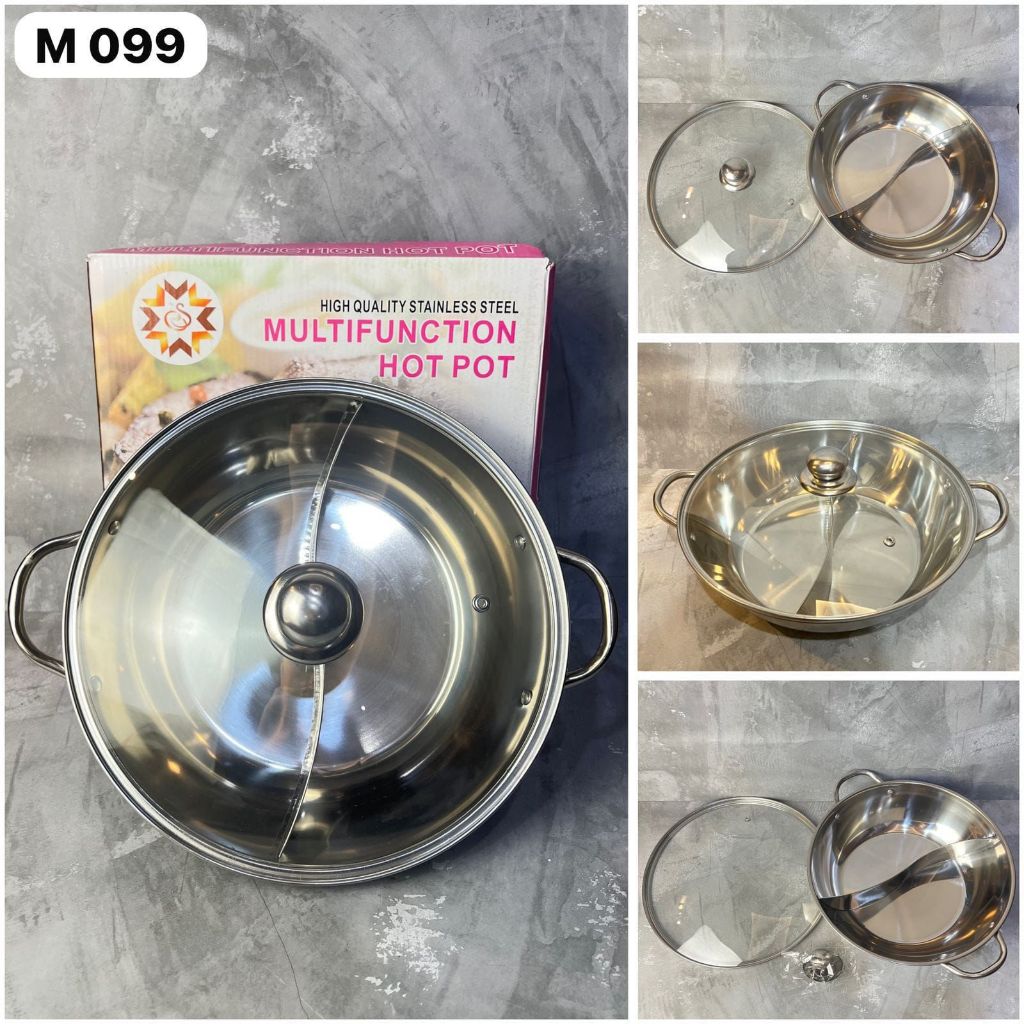 Panci shabu shabu sekat 30cm / Sukiyaki shabu2 stainless pot 30cm/Panci shabu sekat 30cm M099
