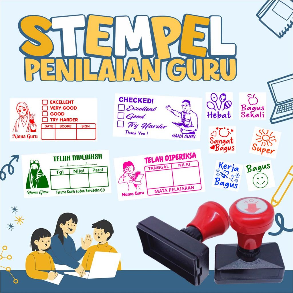 

Stempel, Stempel Nilai Guru, Stempel Penilaian / Koreksi / Checked