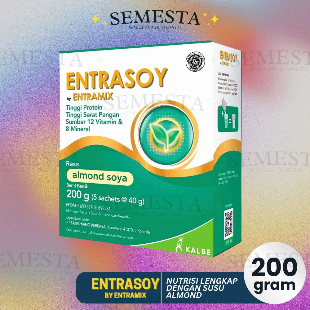 

Entrasoy 200 Gram - Susu Nutrisi Lengkap Rasa Almond Soya