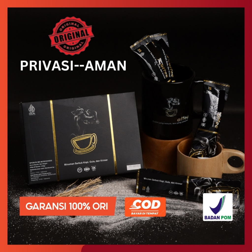 

KopiMoncee r Coffee Original Kopi Stamina Pria Kuat Tahan Lama 1 Box 8 Sachet BPOM Halal 100% Asli