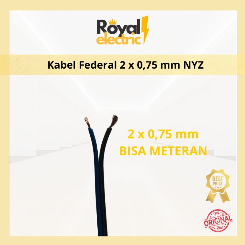 Kabel Federal Serabut 2 x 0,75 mm NYZ