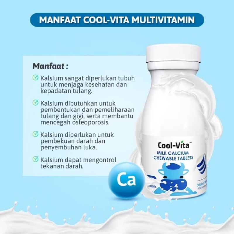 CoolVita Peninggi Badan 30 Tablet | Coolvita Milk Calcium | Colvita Kalsium |
Coolvita Calcium