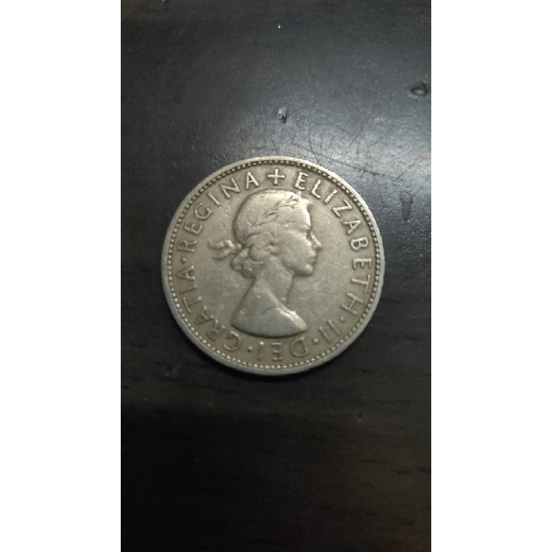 Koin kuno Elizabeth II - 2 shilling tahun 1955
