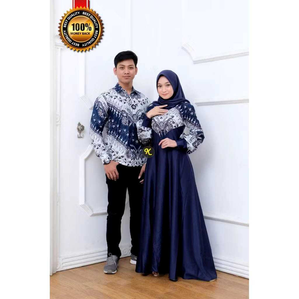 Couple gamis dan batik pasangan muslim kekinian couple larissa batik karyaku ada ld jumbo