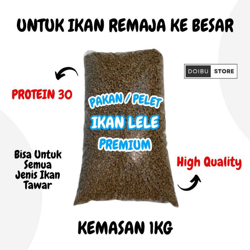 (1KG) PAKAN / PELET IKAN LELE GURAMI MUJAIR NILA PATIN / IKAN TAWAR