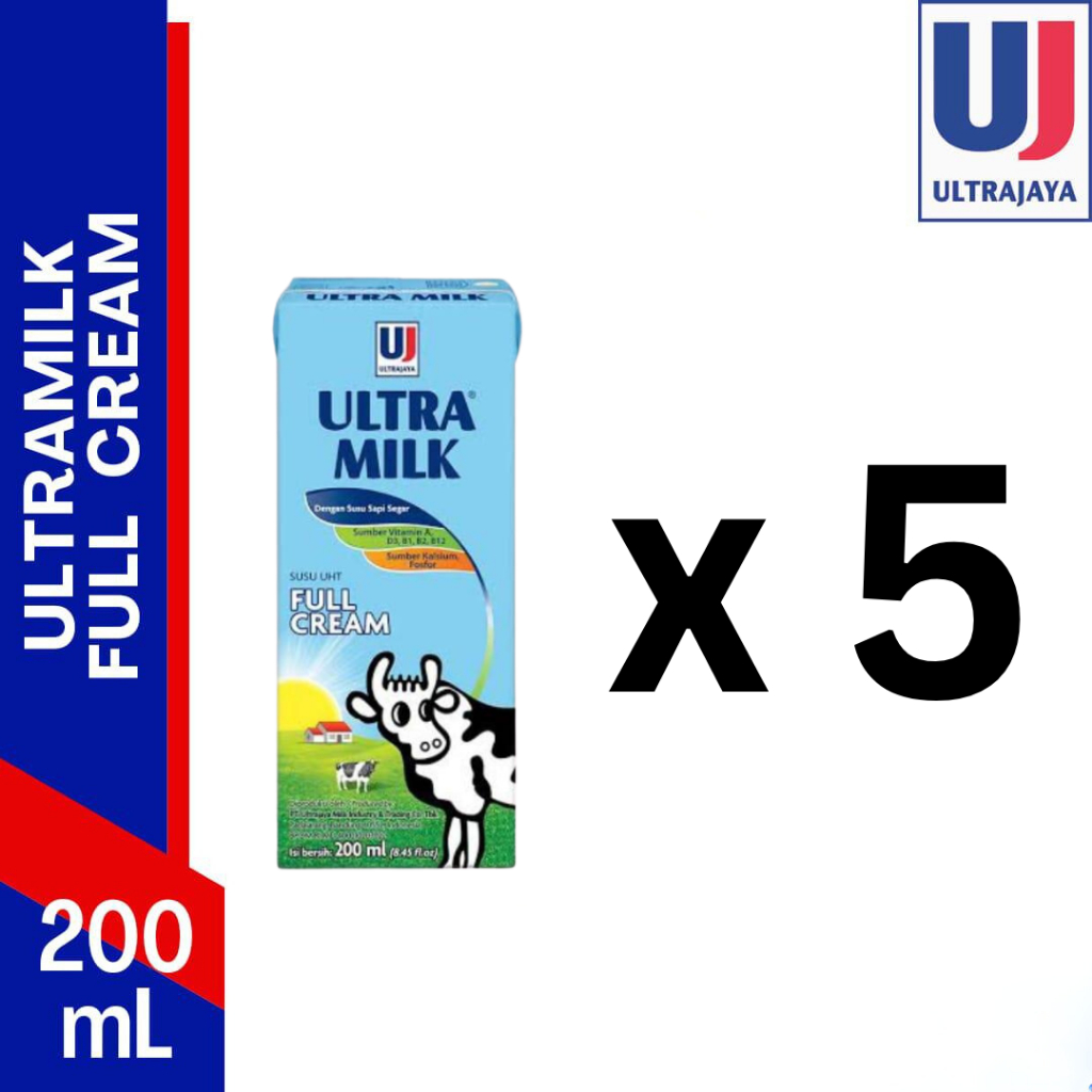 

Susu Ultra Milk 200ML Full Cream x 5 pcs PAKET HEMAT