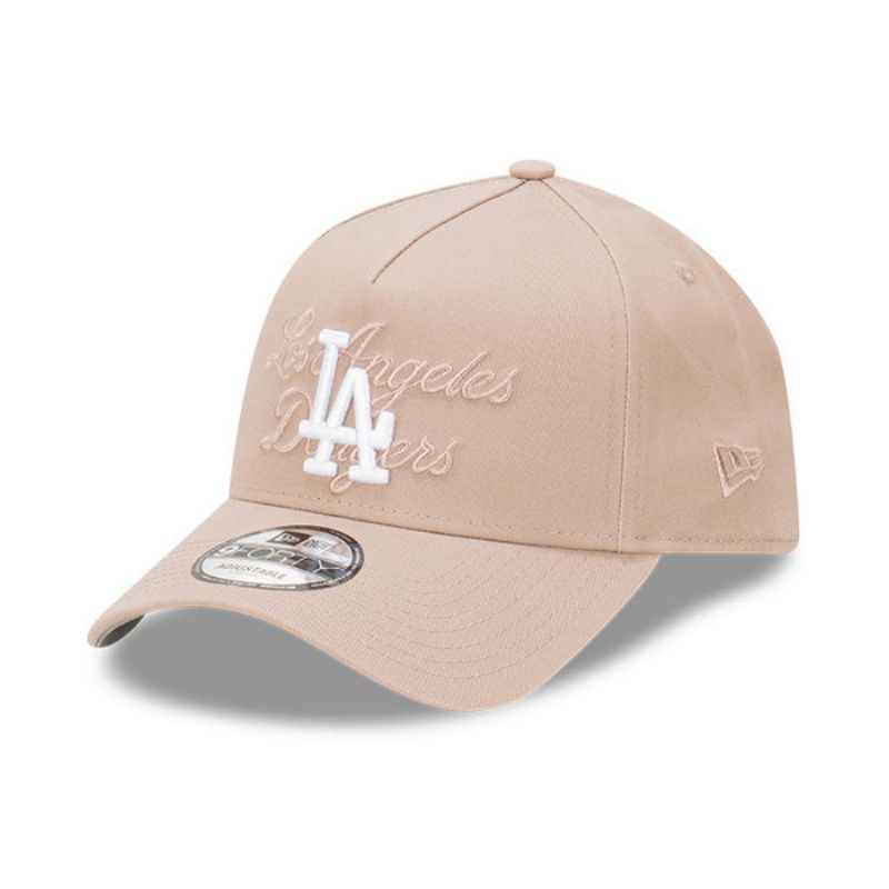 Topi New Era Cap Los Angeles Dodgers Tonal Script Ash Brown Type A Frame 9Forty Adjustable Original