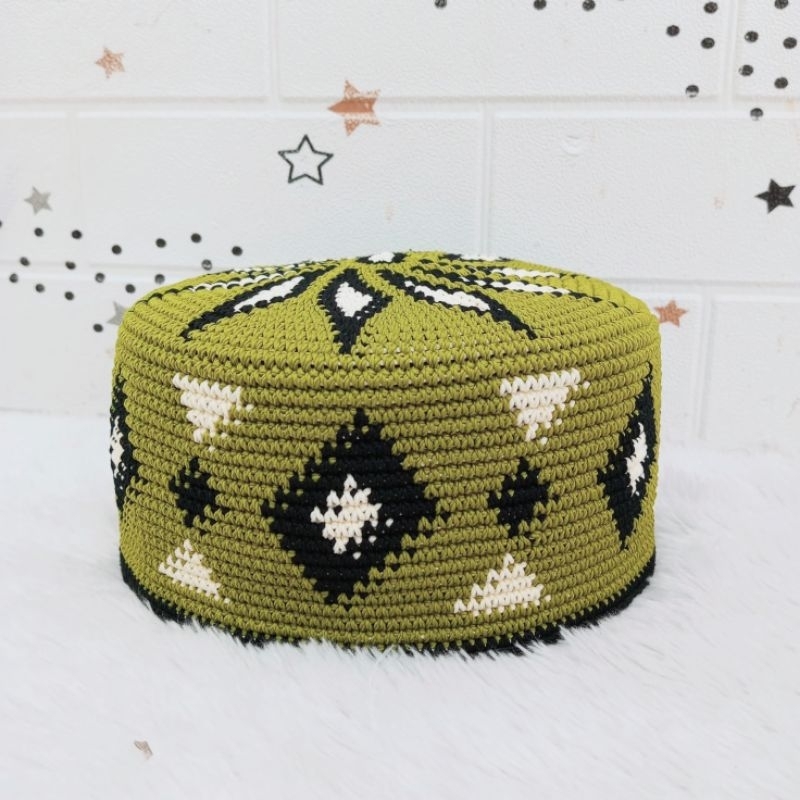PECI RAJUT HANDMADE KOPIAH KOPYAH RAJUT HANDMADE PECI NASIONAL RAJUTAN TANGAN