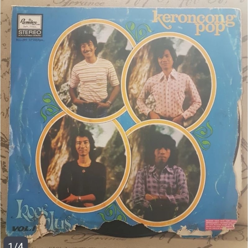 Vinyl Piringan Hitam 12 inch Koes Plus - Kroncong Pop Vol. 1, Penyanyi Tua